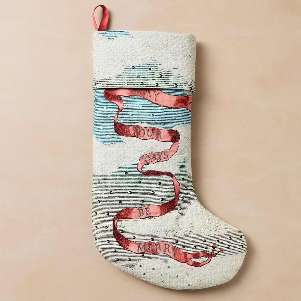 John Derian for Target "May Your Days Be Merry" Stocking NWT
